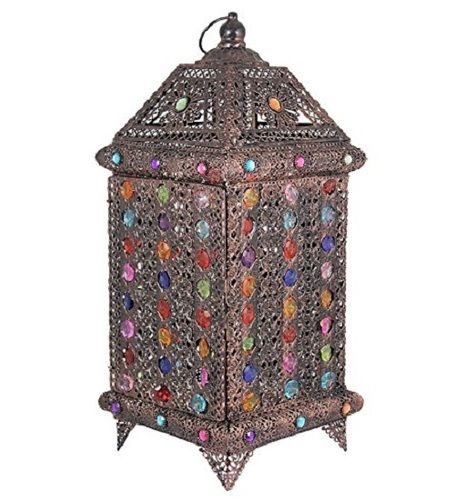 Essential Dcor Entrada Collection 18.75 x 7.75 x 7.75 Inch Multi Colored Metal Lantern