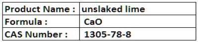 Unslaked lime