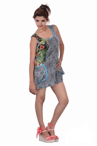 Multi Colour Cotton Women Casual Wear Two Pockets Dresses