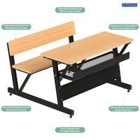 Tubular Steel Classroom Study Dual Desk DDP-0405