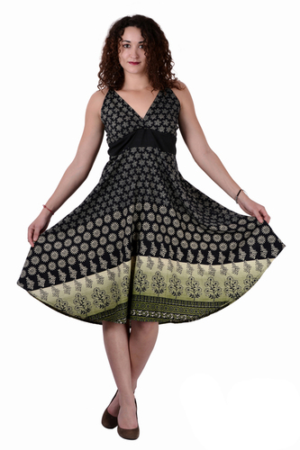 Plus Size Cotton Women Casual Fit Black Dress