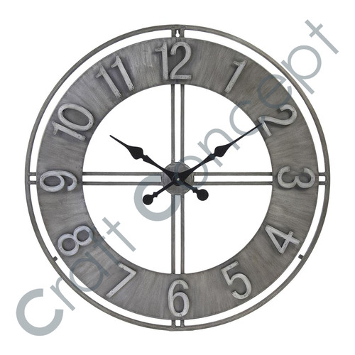 Metal Embossed Wall Clock - Iron Material, Classic Design | Eco-Friendly, No Assembly Required, Ideal for Living Rooms and Hospitality Use