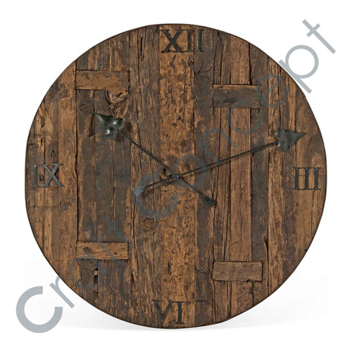 Roman Wooden Dial Wall Clock No Assembly Required