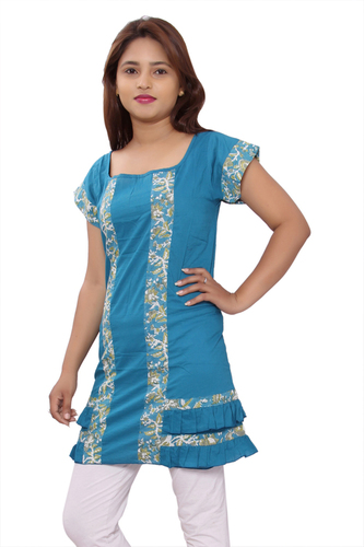 C.Green Cotton Women A Line Dresses