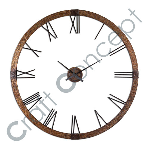 Roman Golden Metal Wall Clock No Assembly Required