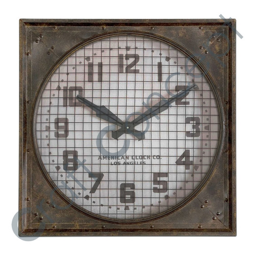 Old Look Square Metal Clock No Assembly Required