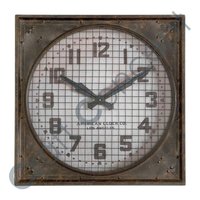 Old Look Square Metal Clock No Assembly Required