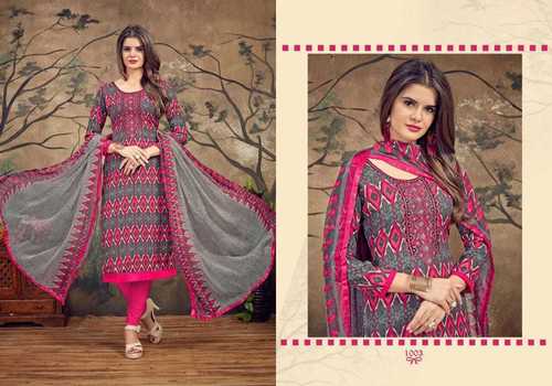 PURE PASHMINA FABRICS DRESS MATERIALS - Pashmina, 2.5m Top x 2.75m Bottom, Pink, Semi Nazmin Dupatta | Soft Fabric, Printed Patterns, Comfortable Fit