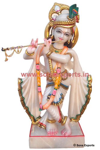 Carving Marble God Krishna Statue