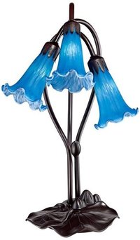 Blue Lily Flower 17" High Led Accent Table Lamp