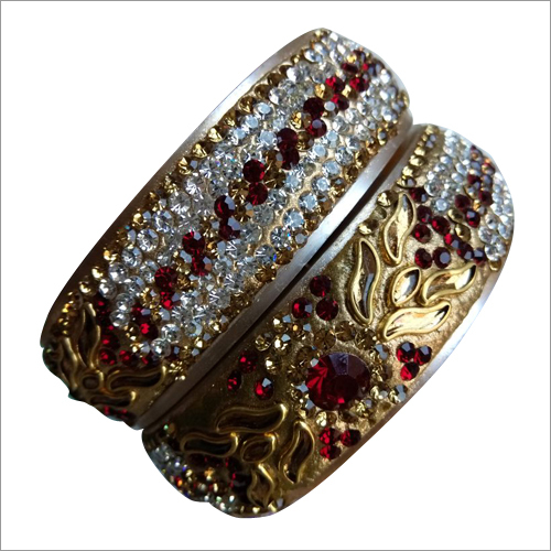 Ladies Designer Diamond Bangles - Acrylic, Handmade, Available in Various Sizes and Designs | Lightweight, Non-Allergenic, Elegant for Weddings