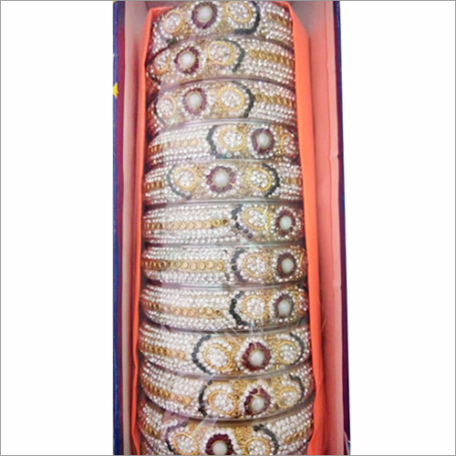 Ladies Kundan Bangles - Acrylic Material, All Sizes Available | Handcrafted with Sparkling Semi-Precious Stones, Elegant for All Occasions