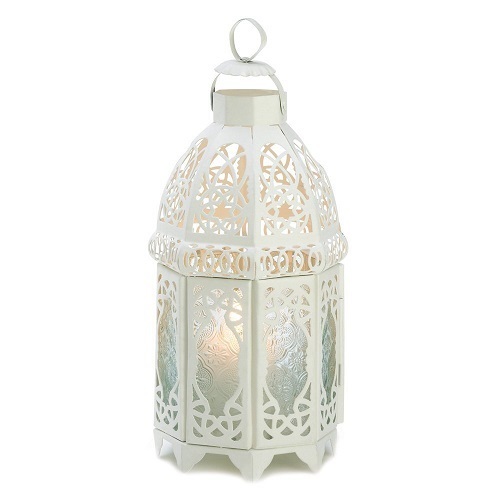10 White Lattice Lantern Wedding Centerpieces