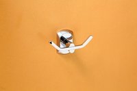 Metal Double Robe Hook - Brass/steel 75x50mm Silver, Double Hook, Easy Install, Corrosion Proof