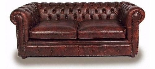 Brown sofa chesterfield 2 seater sofa