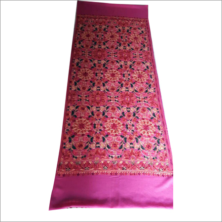 Ladies Shawl - Wool Blend, 70x180cm, Pink | Soft Texture, Elegant Embroidered Design, Lightweight, Fringed Finish