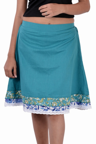 Spring Cotton Women Solid Casual Wear C.Green Short Skirt