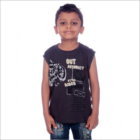 Boy Grey Half Sleeve 100% Comed Knitted Cotton T-Shirt