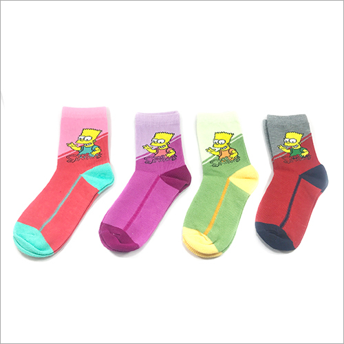 Kids Printed Socks - Cotton Blend, Kids' Sizes, Multicolor | Soft Fabric, Breathable, Comfy Fit, Durable Crew Socks