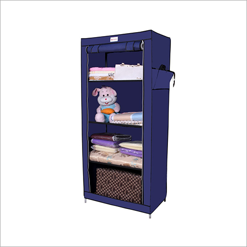 Navy Blue Foldable Portable Wardrobe