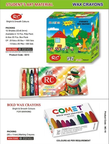 Wax Crayons - Round, 3-4 Inch - Feature: Smooth And Bright Colour