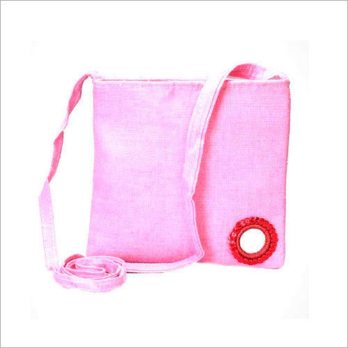 Pink Jute Sling Carry Bag