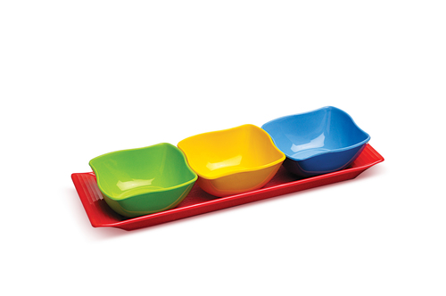Picaso Snack Set - Ceramic, 500 ml, 1500 ml, 2500 ml | Vibrant Color Options: Red, Blue, Green, Yellow, Lightweight for Easy Handling