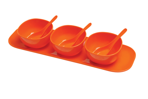 Soup Set - Ceramic 500 ml, 1500 ml, 2500 ml | Orange Color, Lite Design, Fine Polish & Unique Finish for Hospitality Service