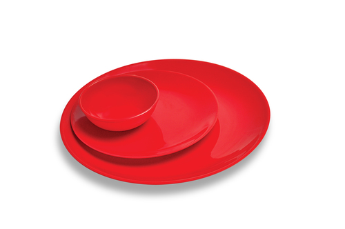 Dinner Set - Ceramic, Various Sizes & Designs | Red Color, Lite Feature, High-Quality Food Grade Material for Enhanced Dining Experience