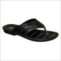 Black Leather Slippers By AEROWALK INTERNATIONAL INDIA PVT. LTD.