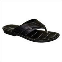 Black Leather Slippers