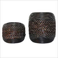 Bamboo Candle Holder - Handcrafted Dark Brown Design, Variable Height & Diameter | Termite Proof, Attractive Polished Finish, Durable Bamboo