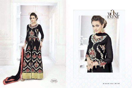 Bridal Wear Black Anarkali Suit Decoration Material: Beads