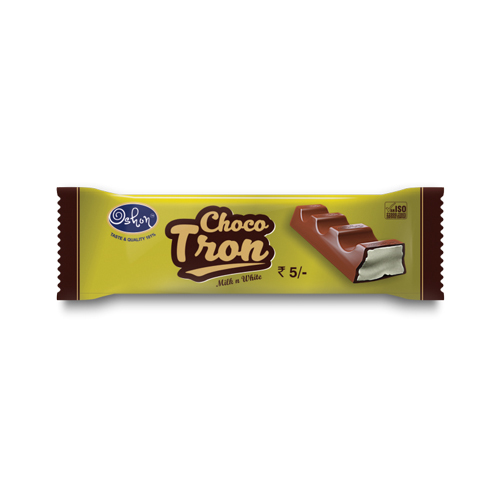 Choco Tron (Milk N White)- Bar Chocolate Fat Contains (%): 1-2 Grams (G)