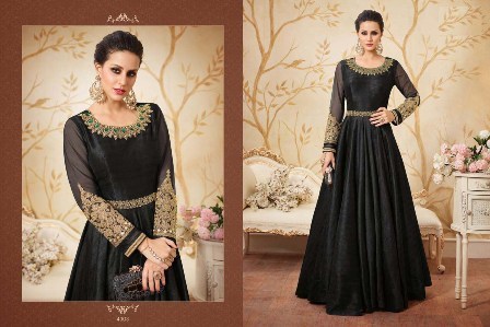 Full Black Anarkali Suit Decoration Material: Beads