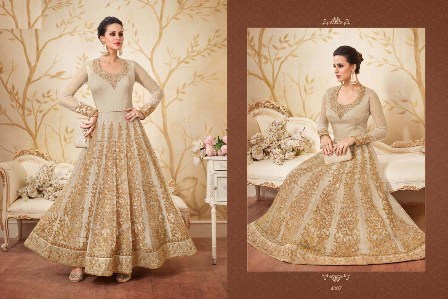 Bridal Anarkali Suit - Taffeta Fabric, Customized & Plus Size Options | Full Sleeves, Beaded Embroidery, All Season Wear
