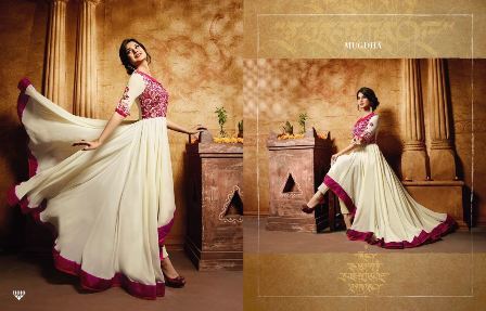 Cream Anarkali Sawar Suit