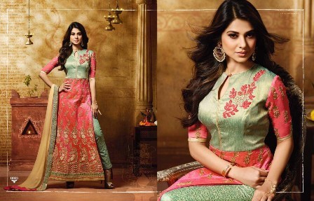 Pink Churidar Anarkali Suit