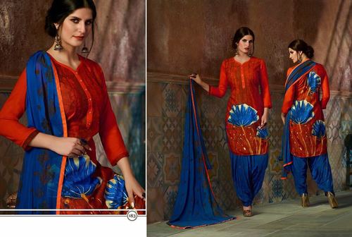 Red & Blue Shop Readymade Printed Salwar Kameez