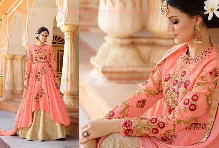 Anarkali Suit - Georgette Material, Customized and Plus Size Options, Pink Color | Hand-Embroidered Design with Full Sleeves and Bead Decorations, Suitable for All Seasons