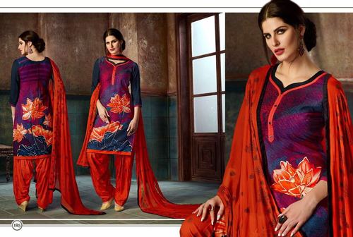 Multicolour Rayon Readymade Patiyala Suit - L, XL & XXL | Elegant Printed Design with Matching Nazneen Dupatta
