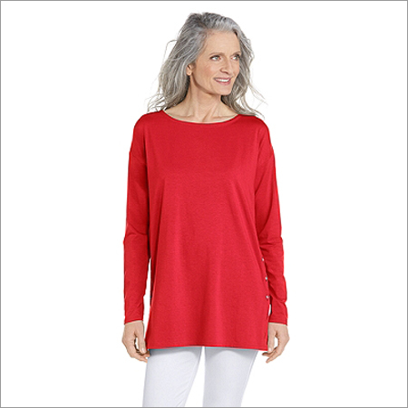 Women's Side Button Tunic Top