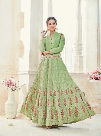 Green Grinesh Designer Anarkali Suit
