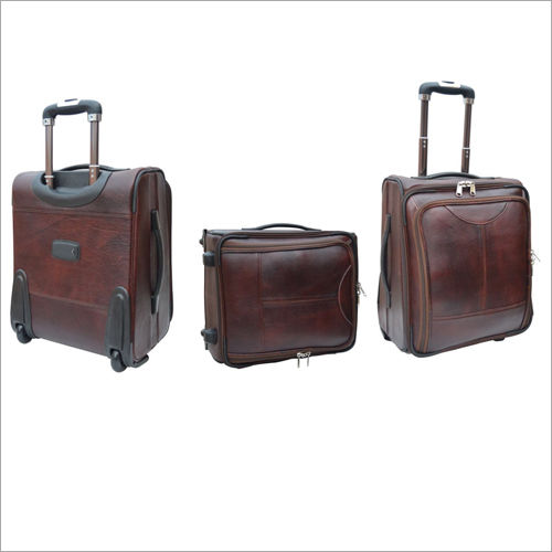 shree leather trolley bag