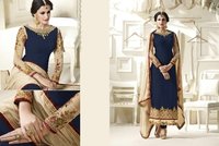 Anarkali Suit - Georgette, Full Sleeves, Customizable Sizes | Embroidered Pattern, All Season Wear, Beaded Decoration
