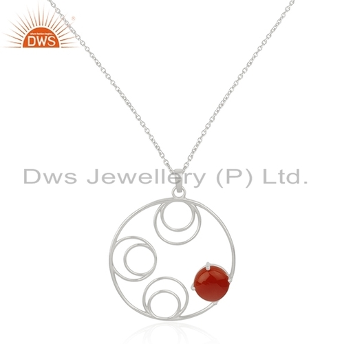 Designer Fine Sterling Silver Gemstone Chain Pendant Jewelry Weight: 5.966 Grams (G)