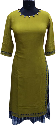 Women Double Style Green kurti