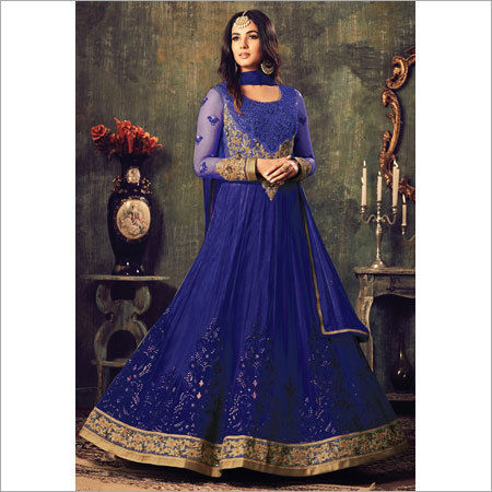 Indian Ladies Blue Anarkali Suits