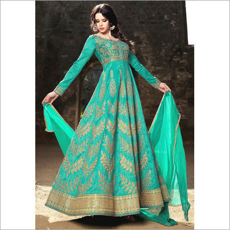 Green Ladies Readymade Salwar Suits