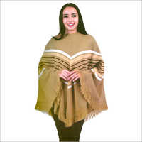 Ladies Woolen Poncho - Medium, Small, Xs, Xxs Sizes | Yellow, Full Sleeves, Quick Dry, Washable, Dry Clean Only, Plain Design